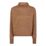 Roberto Collina Bordeaux Alpaca Sweater Dolcevita Style Brown, Dam