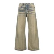 Diesel 1996 D-Sire Beige Wide Leg Jeans Beige, Dam