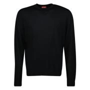 Diesel Svart K-Valiam Ull Slim Fit Tröja Black, Herr