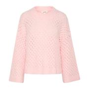 Soaked in Luxury Mesh Pullover Sweater Ballerina Stil Pink, Dam