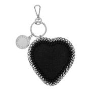 Stella McCartney Nyckelring med hjärtformad charm Black, Dam