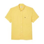 Lacoste Gul kortärmad skjorta Yellow, Herr