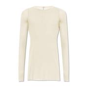 Rick Owens Ribbad T-shirt Rib Beige, Herr