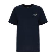 A.p.c. Avslappnad Bomull T-shirt Blue, Dam