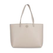 Tory Burch Beige Läder Shoppingväska Krok Handtag Beige, Dam