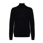 Roberto Collina Navy Turtleneck Tröja Stickat Aw24 Blue, Herr