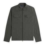 Fred Perry Grön Utility Skjorta med Dragkedja Green, Herr