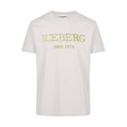 Iceberg Beige crewneck sweatshirt med broderad logotyp Beige, Herr