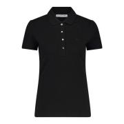 Lacoste Logo Slim-Fit Poloshirt Black, Dam