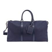 Kiton Nylon Duffelväska med Läderinsatser Blue, Herr