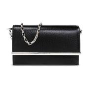 Alexander McQueen Läderclutch T-Bar Mini Black, Dam