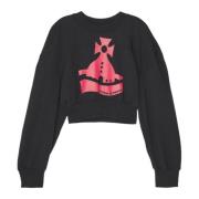 Vivienne Westwood Svart Crop Sander Sweatshirt Black, Dam