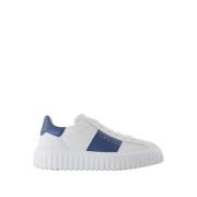 Hogan Ränder Läder Sneakers Vit White, Herr