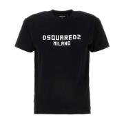 Dsquared2 Svart Bomull T-shirt Black, Dam