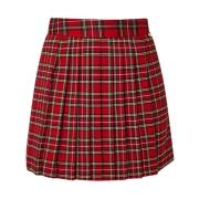 Liu Jo Röd Tartan Veckad Minikjol Red, Dam