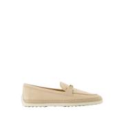 Tod's Beige Raffia Loafer Slip-On Rund Tå Beige, Dam