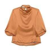 Dries Van Noten Viskos Clari Top Shirt Orange, Dam