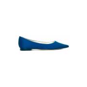 Prosperine Satin Ballerina Skor Läderfoder Blue, Dam