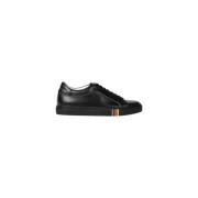 Paul Smith Premium lädersneakers med grå piping Black, Herr