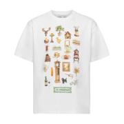 JW Anderson Vit T-shirt med diorama tryck White, Herr