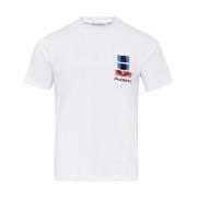 JW Anderson Vit T-shirt med elegant brodyr White, Herr