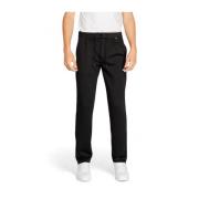 Calvin Klein Svarta Polyester Viskosblandningsbyxor Black, Herr