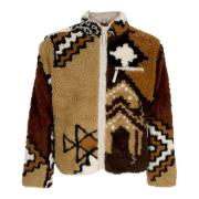 Obey Marockansk Matta Sherpa Jacka Brun Multi Multicolor, Herr