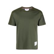 Thom Browne 4 Bar Stripe Grön Bomull T-shirt Green, Herr