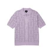 HUF Jacquard Zip Sweater - Monogram Style Purple, Herr