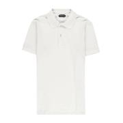 Tom Ford Kortärmad Stickad Polo Tröja White, Herr