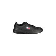 Tommy Hilfiger Stilren Svart Polyester Sneaker med Gummi Black, Herr