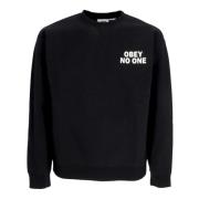 Obey Svart Klättersweatshirt med Screentryck Black, Unisex