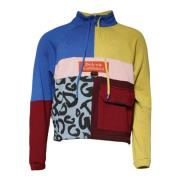 Dolce & Gabbana Multifärgad Patchwork Pullover Tröja Multicolor, Herr