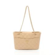 Chanel Vintage Pre-owned Laeder chanel-vskor Beige, Dam