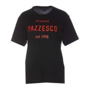 Pinko Svarta T-shirts och Polos med Tryck Black, Dam