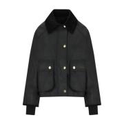 Barbour Svart Vaxad Kort Jacka Black, Dam