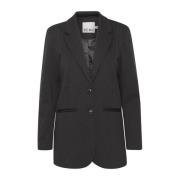 Ichi Polyesterblazer med Viskosblandning Black, Dam