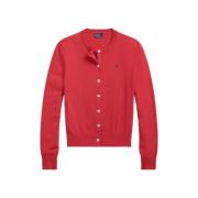 Polo Ralph Lauren Pima Bomullsblandning Kofta Red, Dam