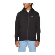 Tommy Jeans Bomullsfleece Huva Tröja Black, Herr