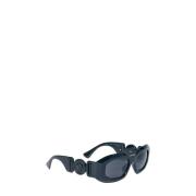 Versace Geometriska acetatsolglasögon med tonade linser Black, Herr