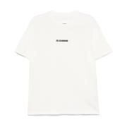 Jil Sander Logotryck Bomull T-shirt Vit White, Herr