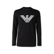 Emporio Armani Avslappnad Bomull T-shirt för Män Black, Herr