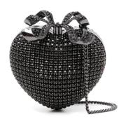 Self Portrait Strass Båge Clutch Svart Diamanté Black, Dam