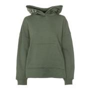 Closed Hoodie med broderad logotyp och känguruficka Green, Herr