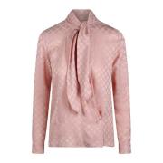 Etro Geometrisk Jacquard Silkeskjorta Pink, Dam