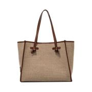 Gianni Chiarini Marcella Bicolor Tote med Läderdetaljer Beige, Dam