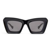 Loewe Chunky Squared Cat-Eye Solglasögon i Blank Svart Black, Dam