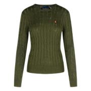 Polo Ralph Lauren Grön Crew Neck Sweater med Pony Green, Dam