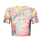 Casablanca Artistic Mesh Print T-shirt Multicolor, Dam