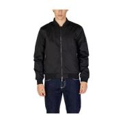 Gianni Lupo Svart Polyesterjacka Herrkollektion Black, Herr